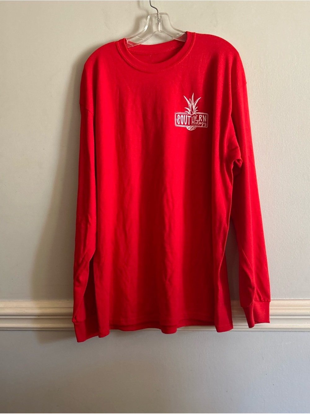 Red Long-Sleeve Crewneck Tee